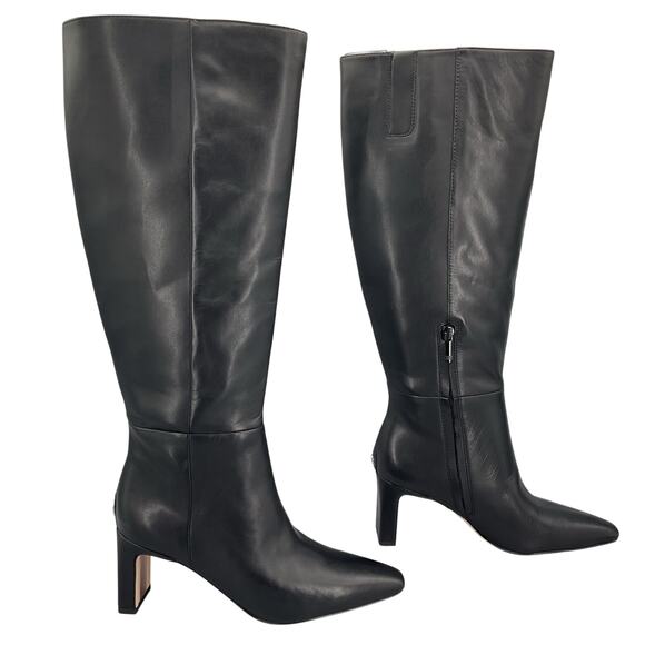 NEW Sam Edelman Women’s Sylvia Wide Calf Knee High Dress Boots Black Size 6M - Picture 1 of 10